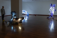 Installation view of On a dime, Don't hold on for too long, and Don't let go too soon